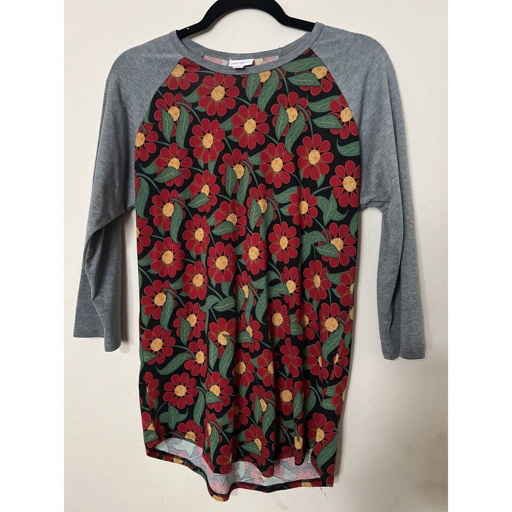 Lularoe Raglan Top Randy Size Medium Floral Print